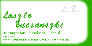 laszlo bucsanszki business card