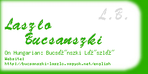 laszlo bucsanszki business card